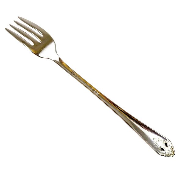 Lovely Lady Grille Forks (Set of 8) Vintage Holmes & Edwards Inlaid Silverplate - Picture 4 of 5